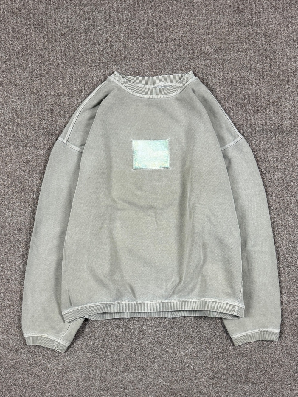 Vintage Gray Distressed Patina Pullover Crewneck Sweatshirt Men’s XL Streetwear